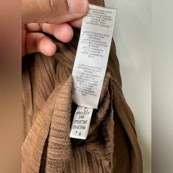 Chico’s Pleated Faux-Suede Cold-Shoulder Top - Picture 9 of 16